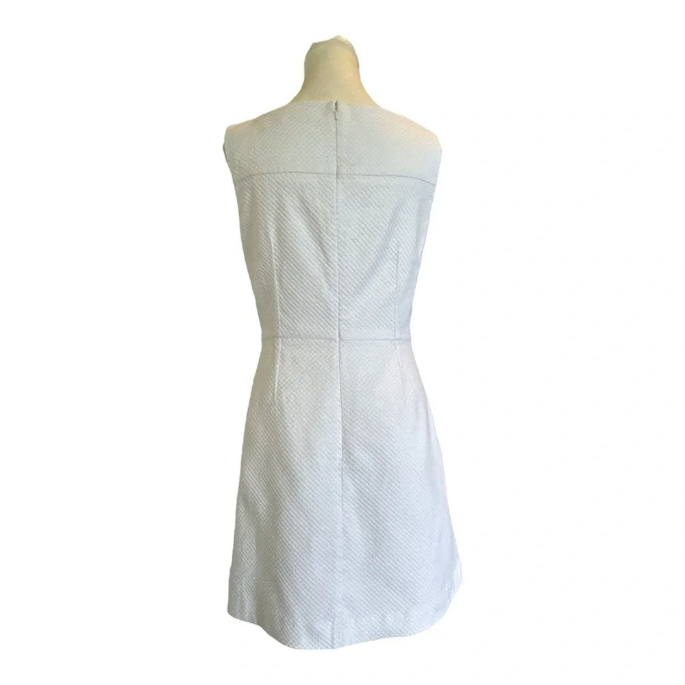 Tory Burch Cotton Pique Square Neck White Mini Dress Sz 6 Minimalist Casual